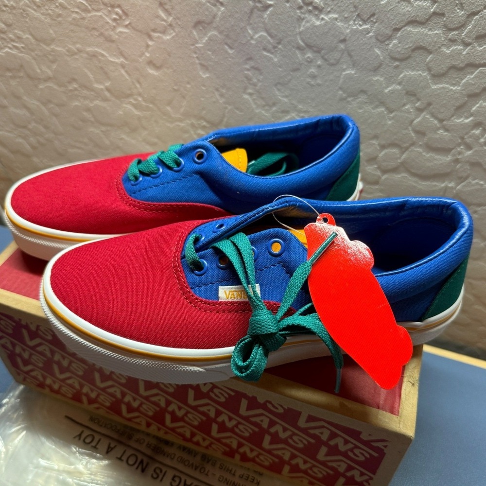 Vans Era Primary‎ Block Lapis Blue Multi Color Kids Sneakers NEW Size 3 - Picture 2 of 5